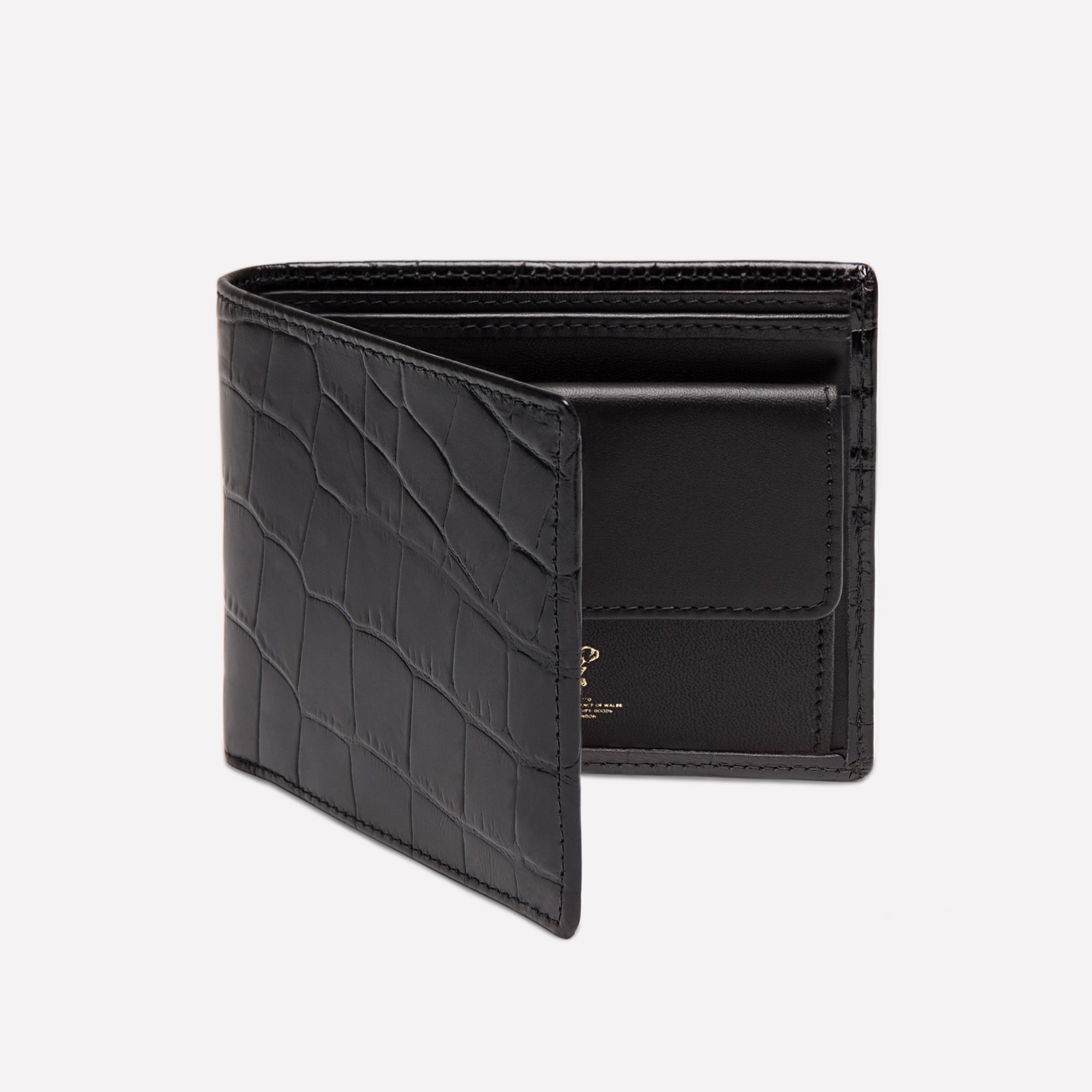 Buy Ettinger Black Leather Bi-Fold Wallet