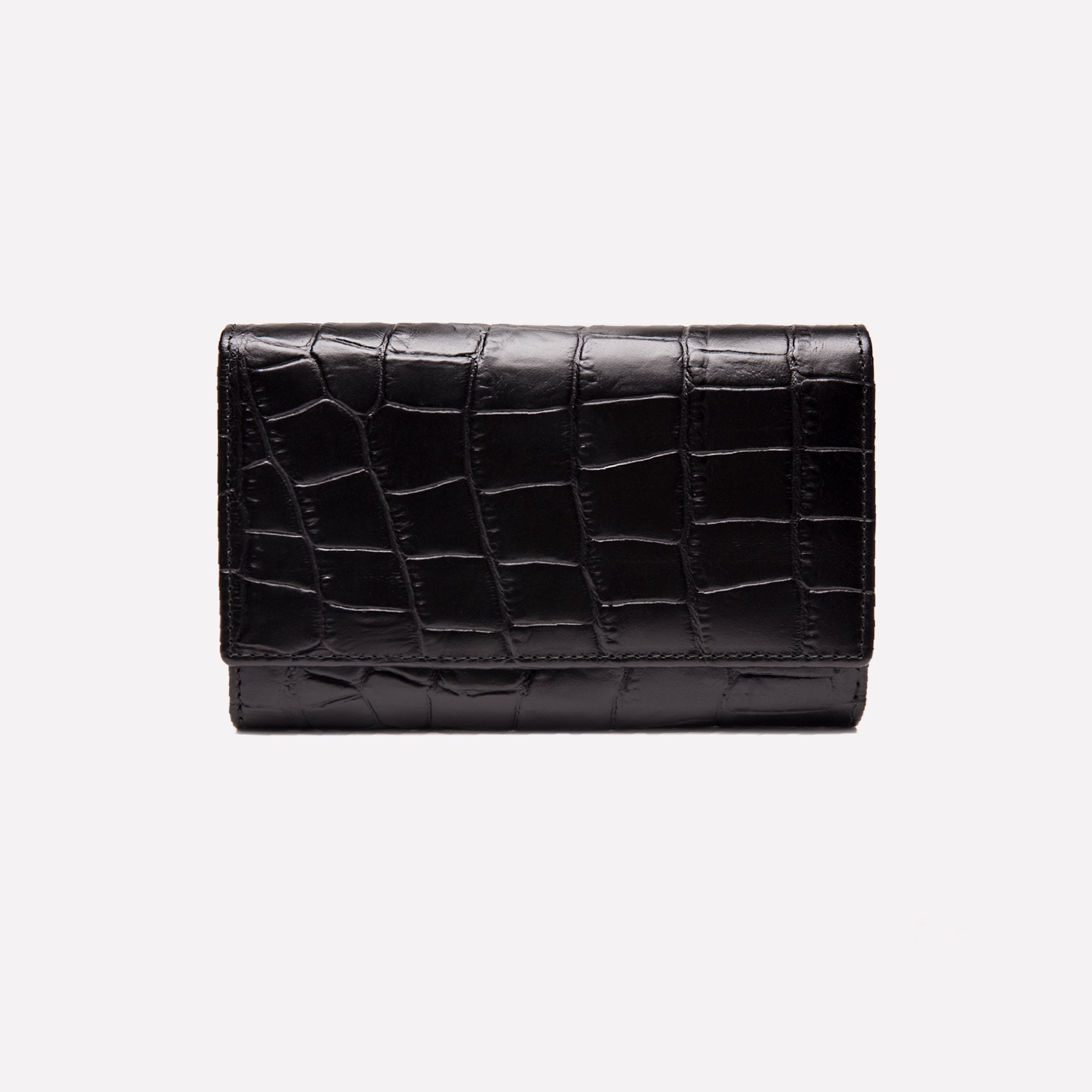 Croco Midi Flap-Over Purse