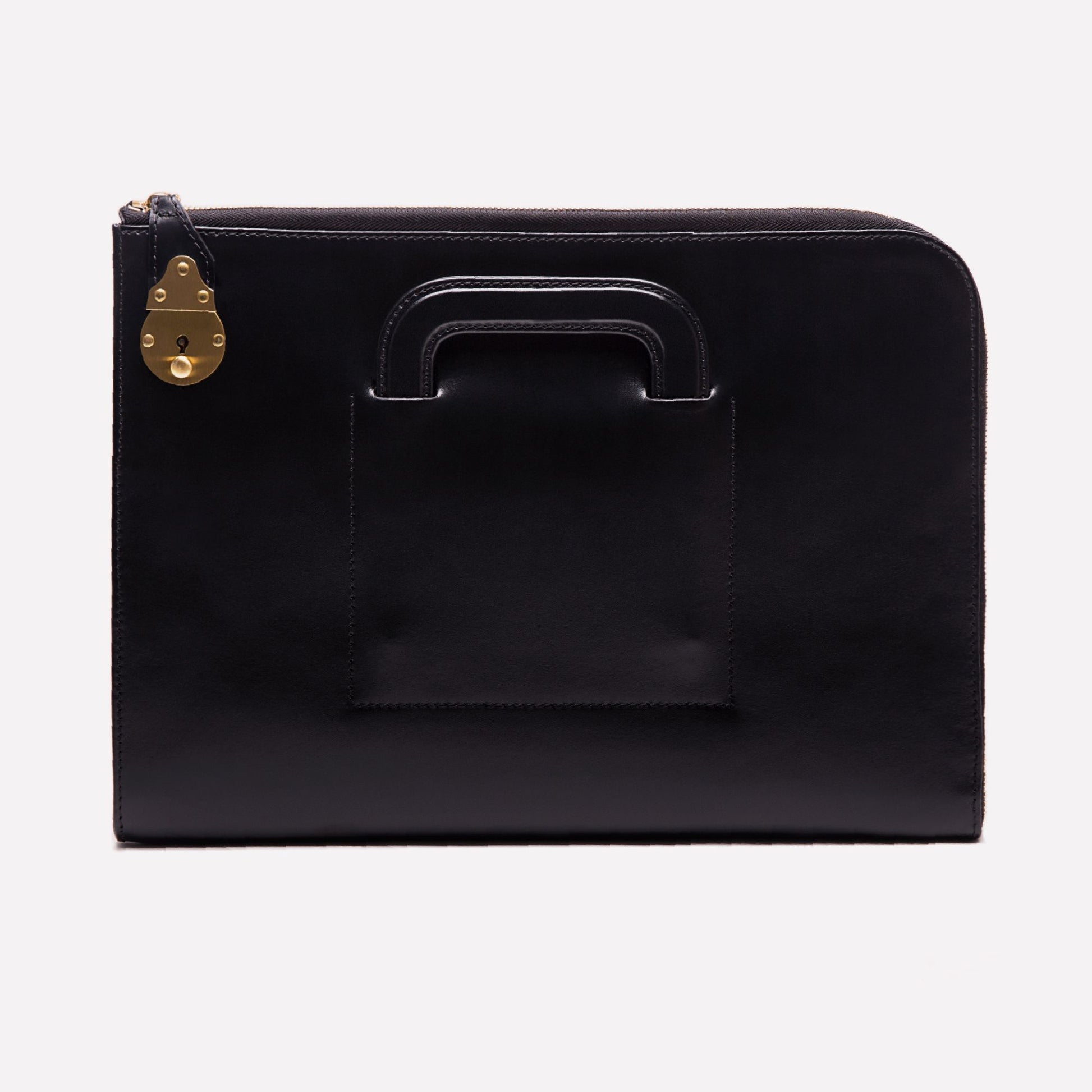 Retro Soft Leather Brown Men's Business Black Clutch Bag Purse Large R